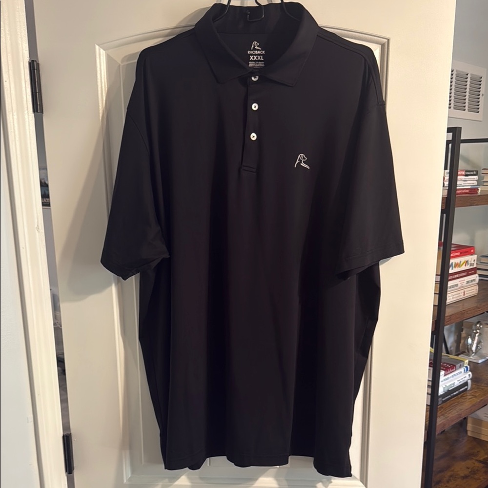 Rhoback Black Polo Shirt Classic Short Sleeve